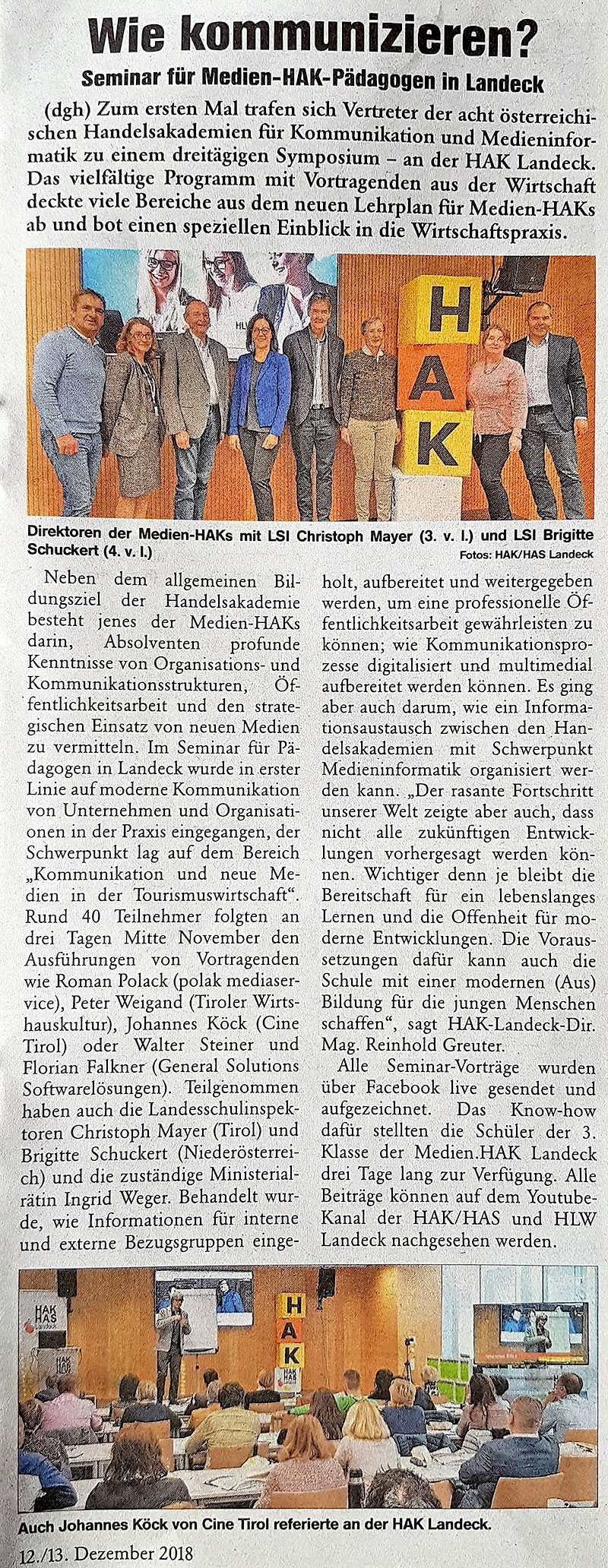Medien HAK Treffen presse rs
